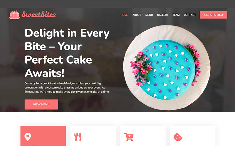 sweetsites bakery amp cake shop bootstrap landing page template original