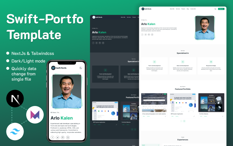 swift portfo nextjs portfolio template original