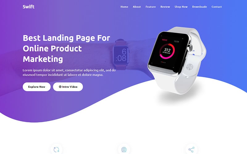 swift product landing page template original