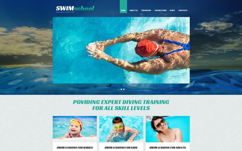 swimming school responsive joomla template original