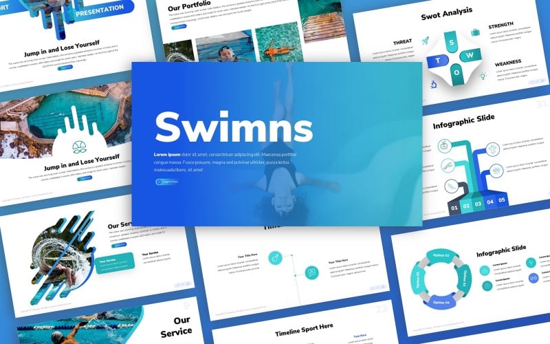 swimns sport multipurpose powerpoint template original