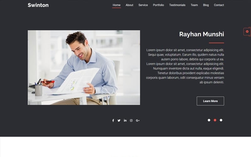 swinton resume cv and portfolio landing page template original