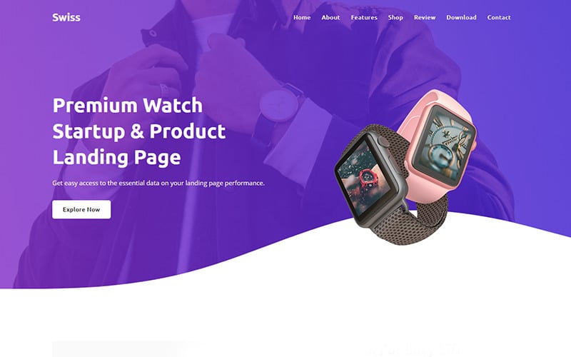 swiss product landing page template original