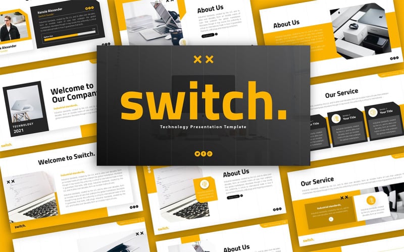 switch technology multipurpose powerpoint presentation template original