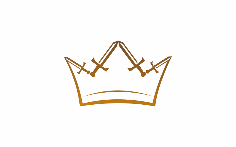sword crown logo template original