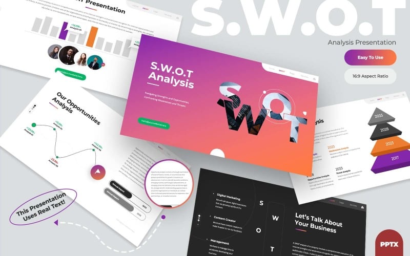 swot analysis modern infographic powerpoint original
