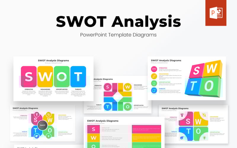swot analysis powerpoint infographics template design original
