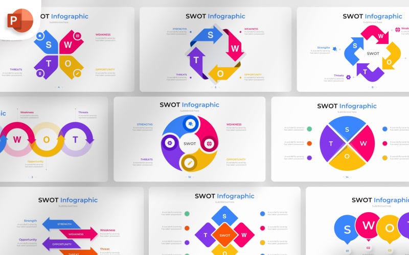 swot powerpoint infographic template original