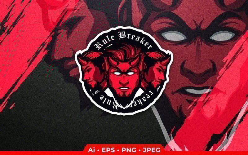 symbol of rule breaker hell demon mascot original