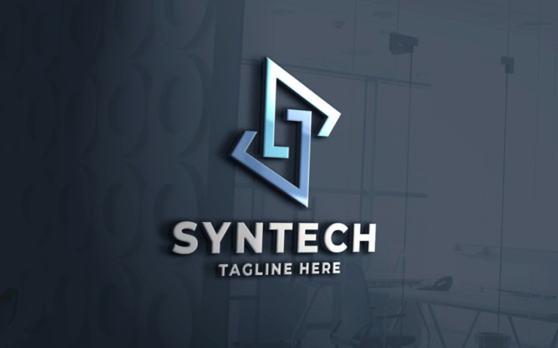 synergy tech letter s pro logo template original