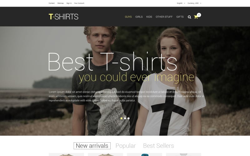 t shirts prestashop theme original