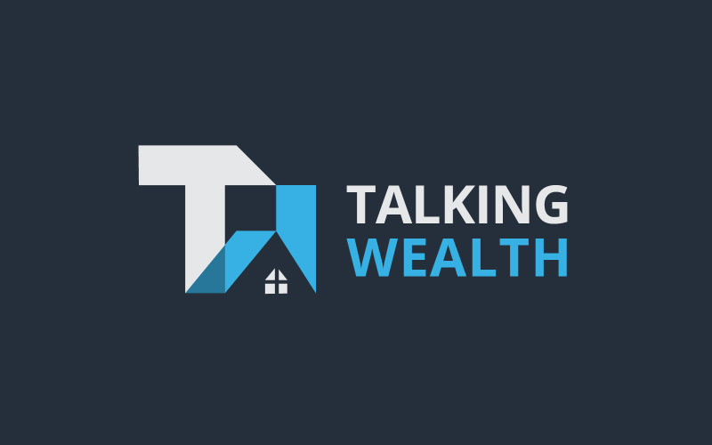 talking house tw letter chat logo design template original