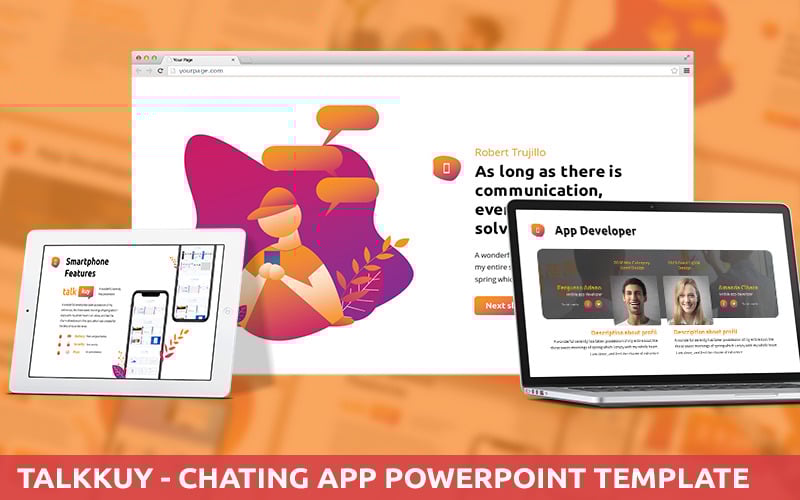 talkkuy chatting app powerpoint template original