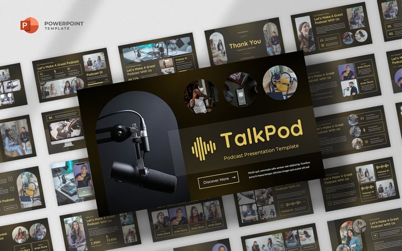 talkpod podcast amp radio powerpoint template original