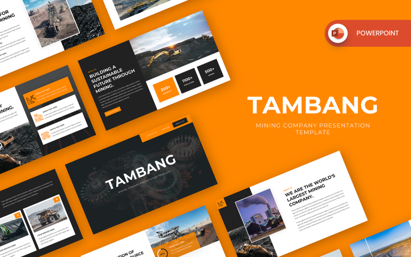 tambang mining industry powerpoint template original