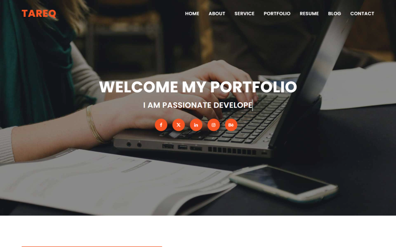 tareq personal portfolio html landing page template original