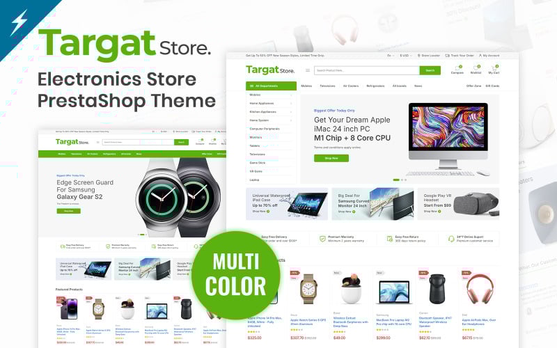 targat electronics and mega shop prestashop theme original