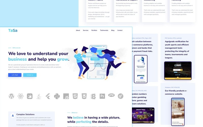 tasa agency portfolio landing page template original