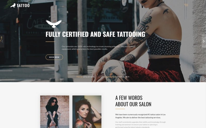 tattoo beauty salon html landing page template original