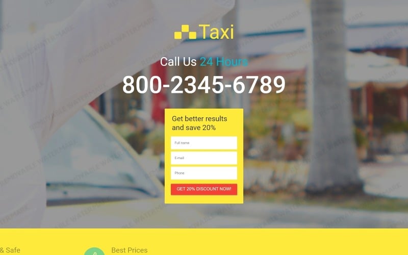 taxi responsive landing page template original
