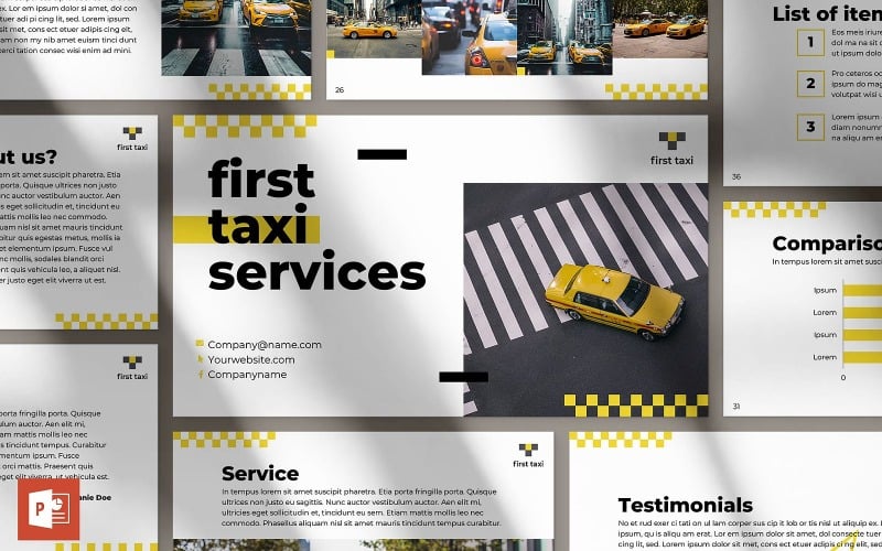 taxi service presentation powerpoint template original