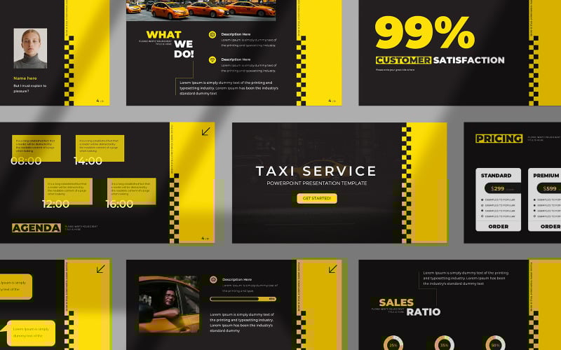 taxi services google slides presentation template original
