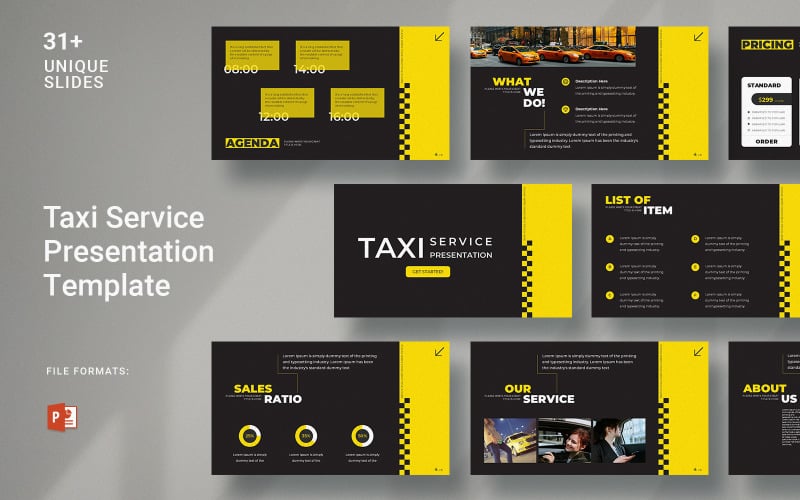 taxi services presentation template original
