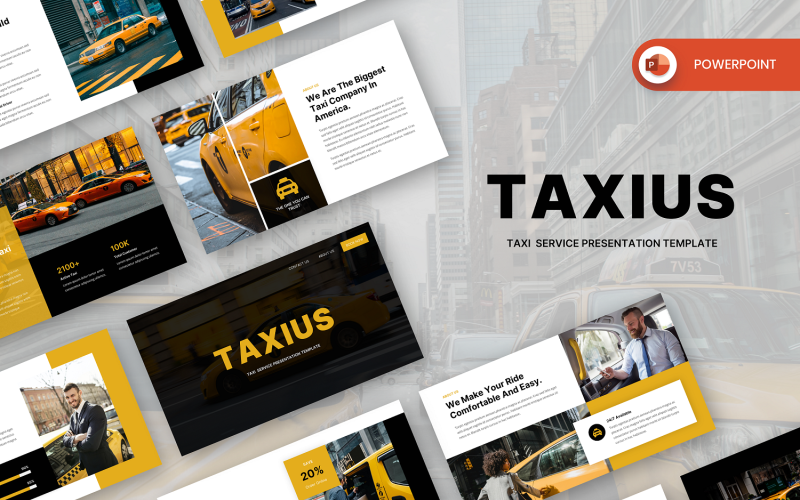 taxius taxi service powerpoint template original