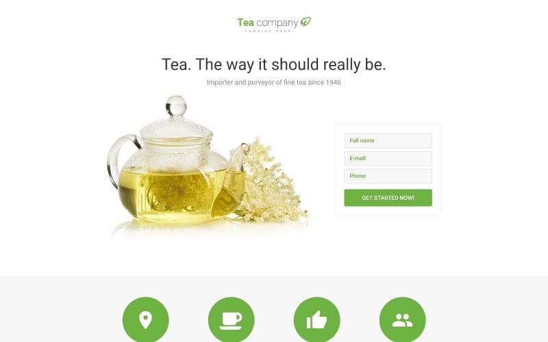 tea company drink store clean html landing page template original