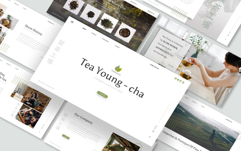 tea young cha powerpoint template original