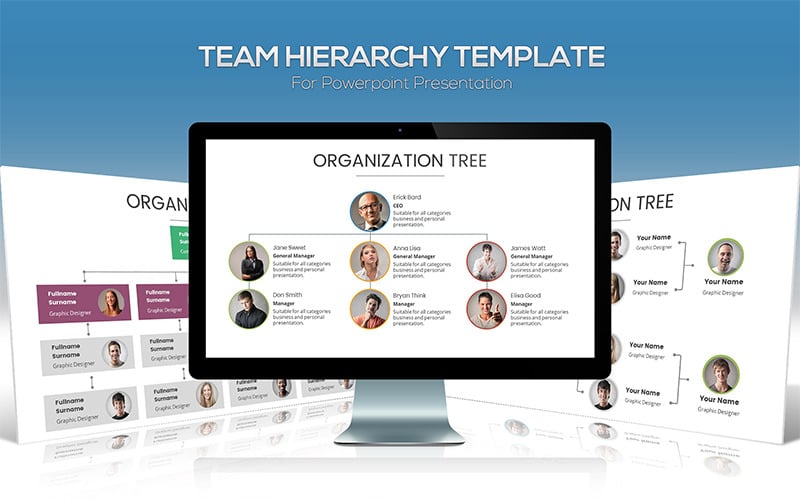 team hierarchy powerpoint template original