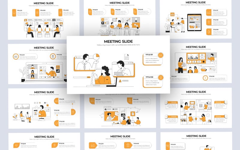 team meeting vector infographic powerpoint template original