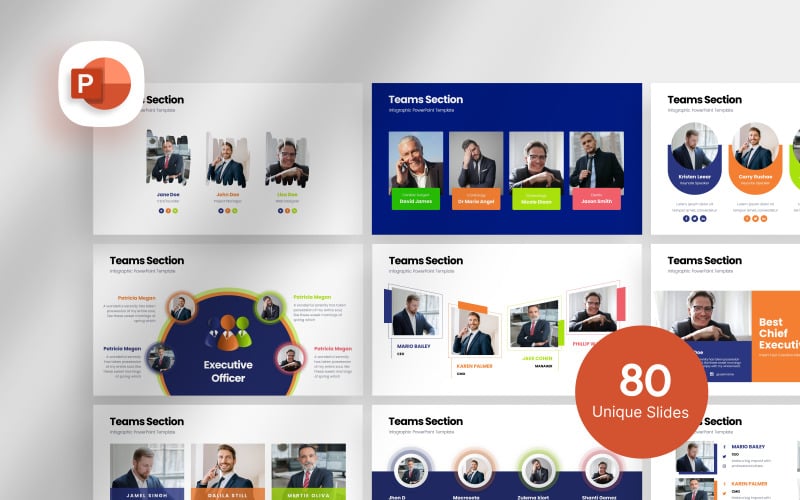 teams section presentation template original