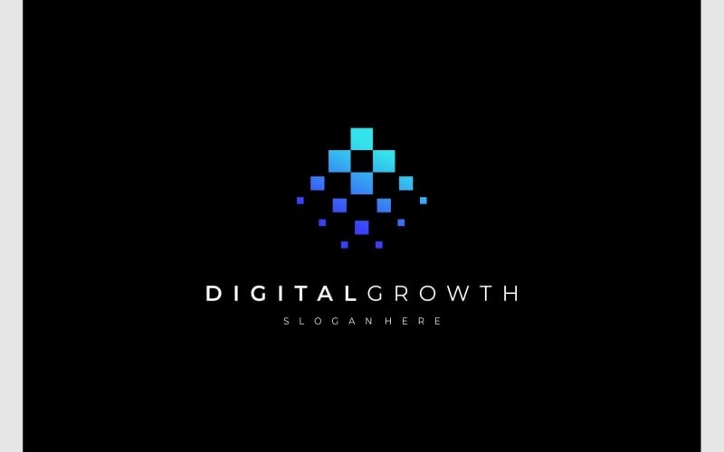 tech digital growth up innovation logo original
