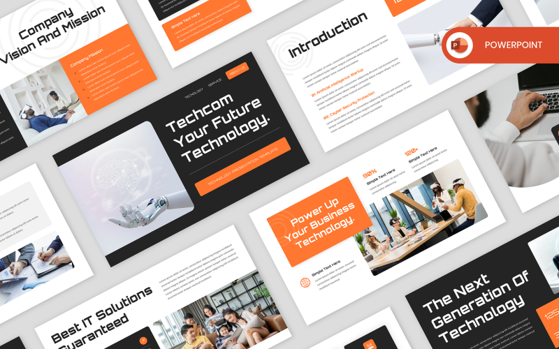 techcom it amp technology powerpoint template original