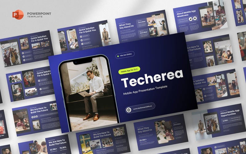 techerea mobile app powerpoint template original