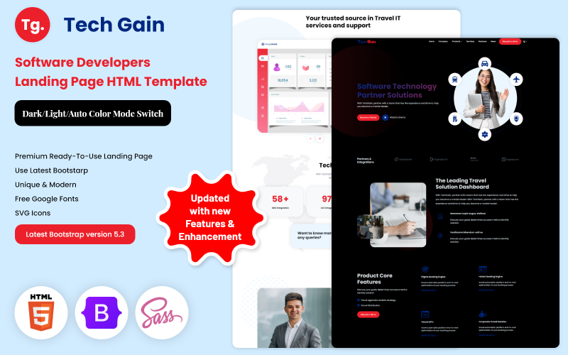 techgain software developers landing page original