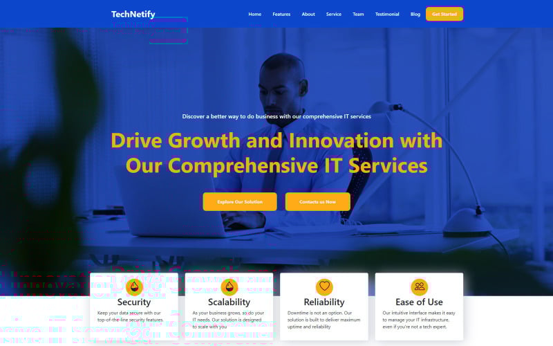 technetify responsive landing page template with bootstrap original