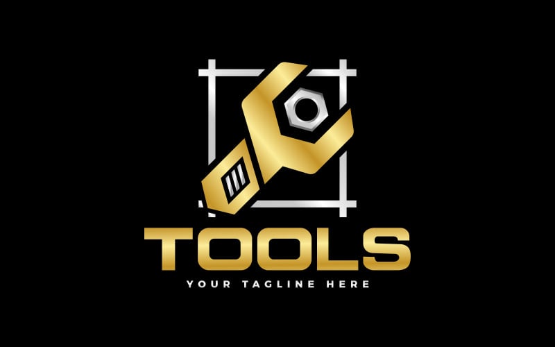 technical maintenance equipment repair tools logo design original