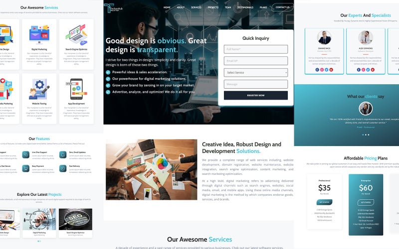 technohub multipurpose html landing page template original