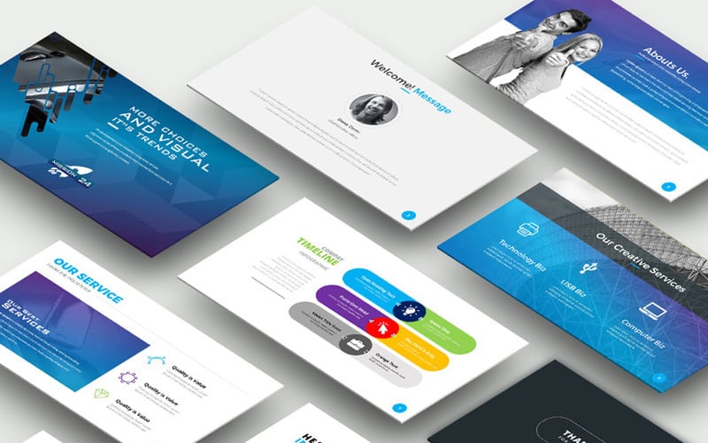 technology clean powerpoint template original