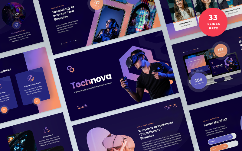 technova it and technology company presentation powerpoint template original