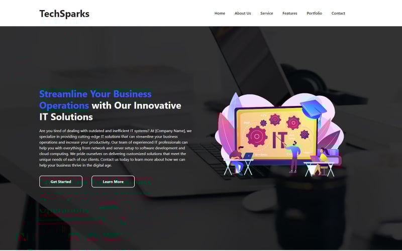 techsparks it solution landing page template original