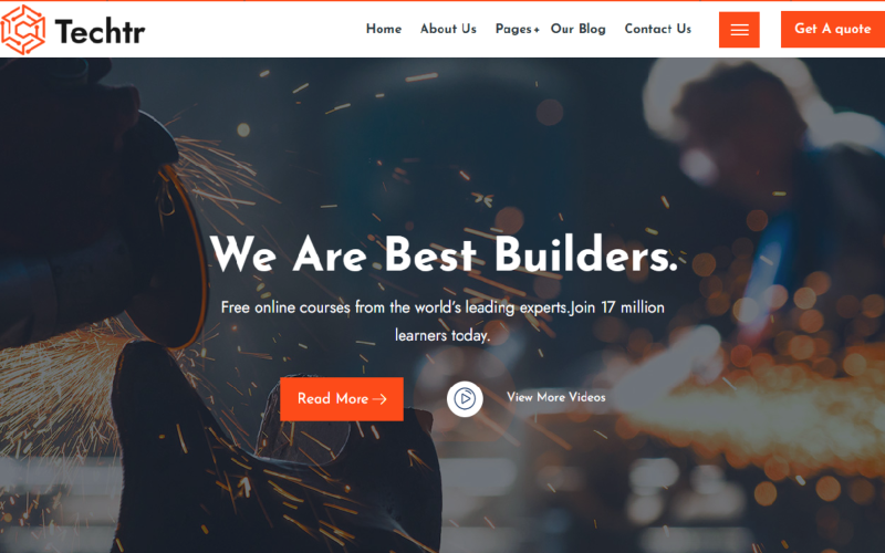 techtr welding services wordpress theme original