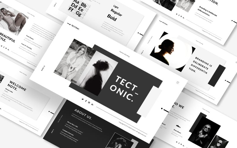 tectonic fashion branding powerpoint template original