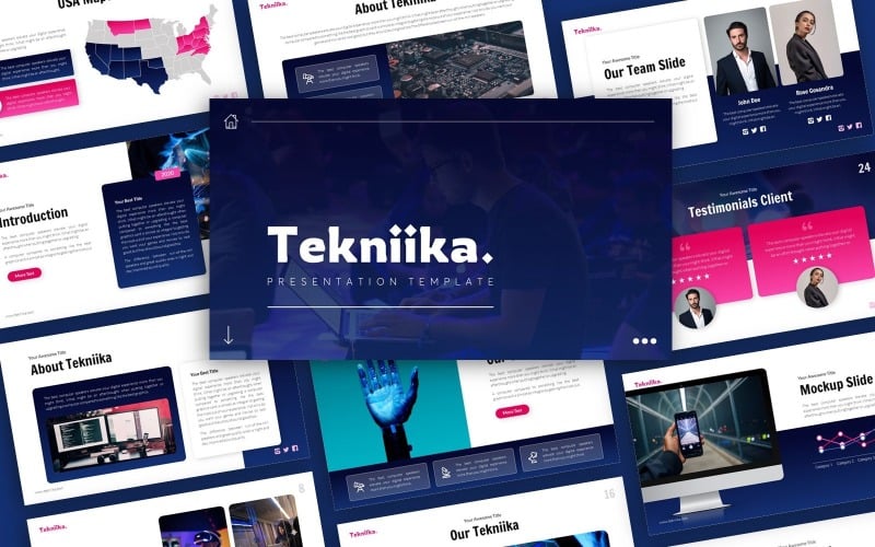tekniika technology presentation powerpoint template original