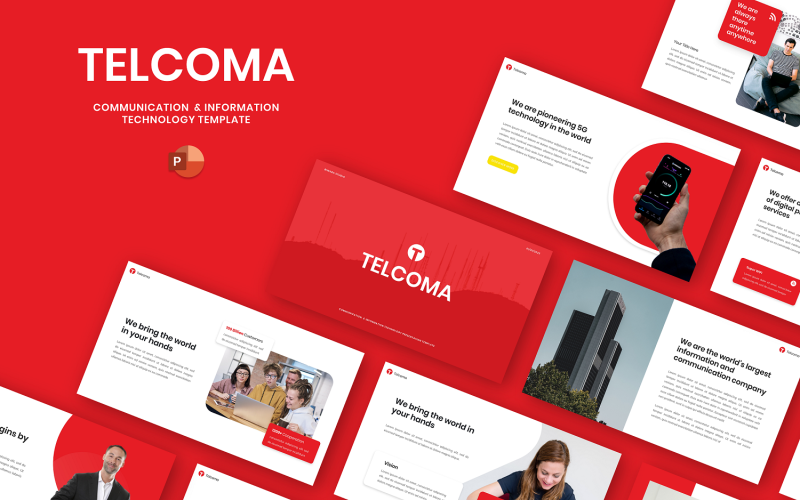 telcoma communication amp information technology powerpoint template original