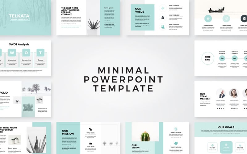 telkata minimal clean presentation powerpoint template original