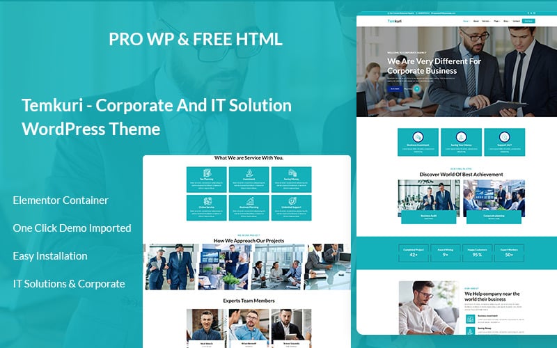temkuri corporate and it solution wordpress theme original
