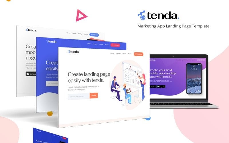 tenda app landing page template original